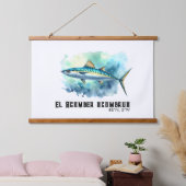 Watercolor Series: Mackerel Wandteppich Mit Holzrahmen (Schlafzimmer)