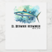 Watercolor Series: Mackerel Weinetikett (Einzelnes Label)