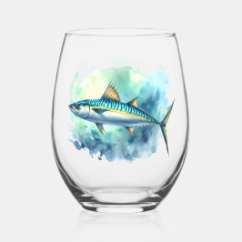 Watercolor Series: Mackerel Weinglas Ohne Stiel