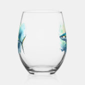 Watercolor Series: Mackerel Weinglas Ohne Stiel (Links)