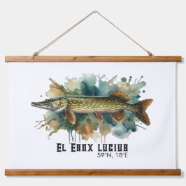 Watercolor Series: Pike Wandteppich Mit Holzrahmen