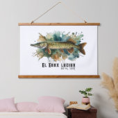 Watercolor Series: Pike Wandteppich Mit Holzrahmen (Schlafzimmer)