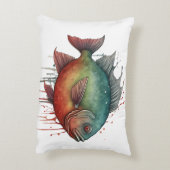 Watercolor Series: Piranha Dekokissen (Rückseite(Vertikal))