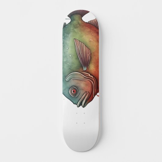 Watercolor Series: Piranha Skateboard (Vorderseite)