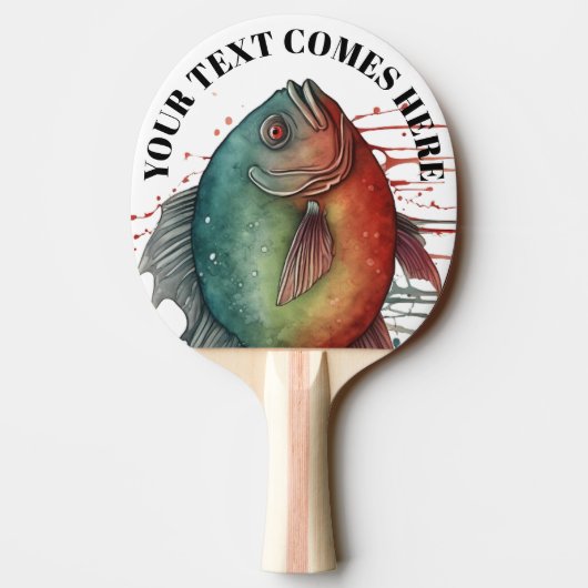 Watercolor Series: Piranha Tischtennis Schläger (Rückseite)