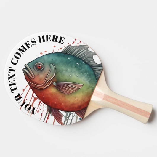 Watercolor Series: Piranha Tischtennis Schläger (Seitenansicht)