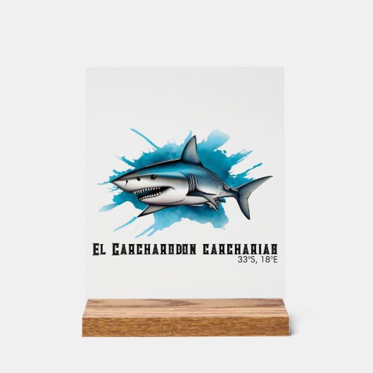 Watercolor Series: Shark Acrylschild (Vorderseite)