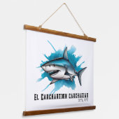 Watercolor Series: Shark Wandteppich Mit Holzrahmen (Gewinkelt)