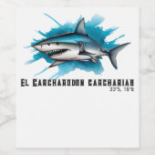 Watercolor Series: Shark Weinetikett (Einzelnes Label)