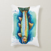 Watercolor Series: Trout/Salmon Dekokissen (Rückseite(Vertikal))