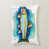 Watercolor Series: Trout/Salmon Dekokissen (Vorderseite(Vertikal))