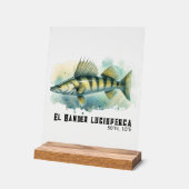 Watercolor Series: Zander/Walleye Acrylschild (Winkel)