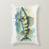 Watercolor Series: Zander/Walleye Dekokissen (Vorderseite(Vertikal))