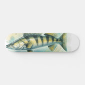 Watercolor Series: Zander/Walleye Skateboard (Horizontal)