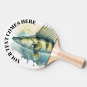 Watercolor Series: Zander/Walleye Tischtennis Schläger (Seitenansicht)