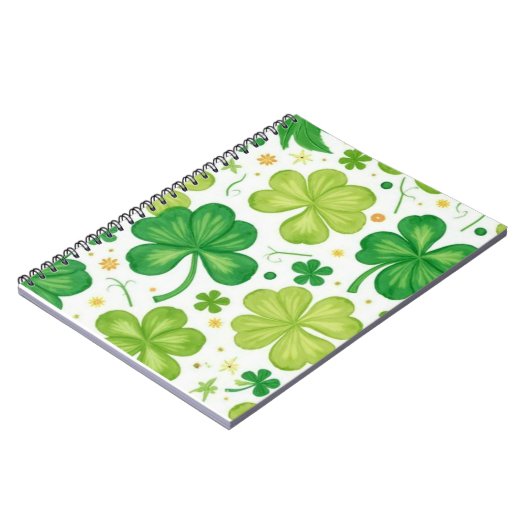 Watercolor Shamrock Pattern Notizblock (Linke Seite)