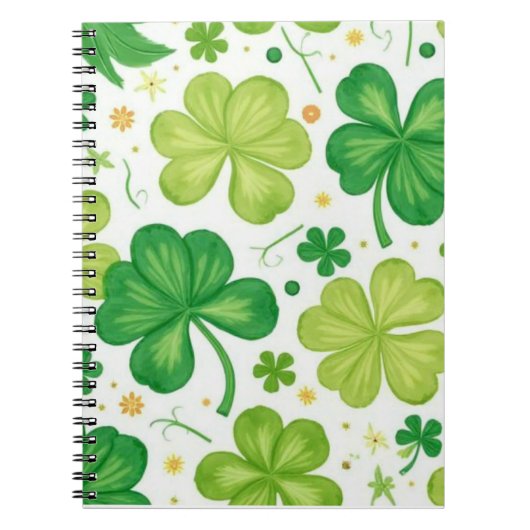 Watercolor Shamrock Pattern Notizblock (Vorderseite)