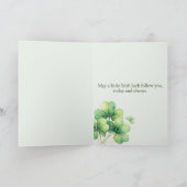 Watercolor Shamrock St. Patrick's Day Card Karte (Innenseite)
