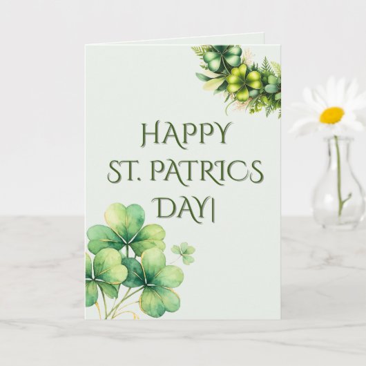 Watercolor Shamrock St. Patrick's Day Card Karte (Kleine Pflanze)