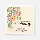 Watercolor She Found Her Honey Bridal Shower Serviette (Vorderseite)