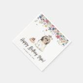 Watercolor Shih Tzu Dog Geburtstagsparty Danke Serviette (Ecke)