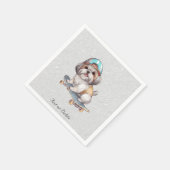 Watercolor Shih Tzu Napkins Serviette (Ecke)