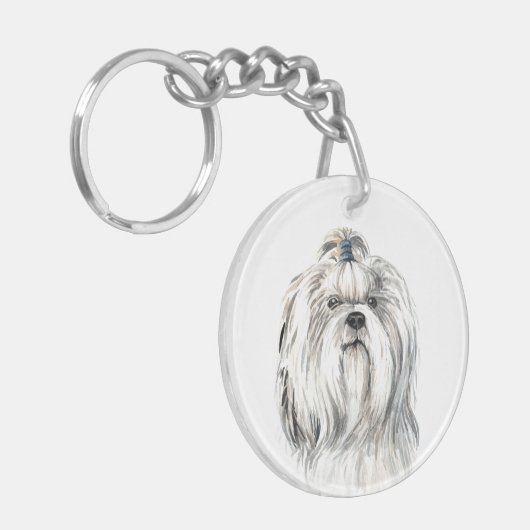 Watercolor Shih Tzu Schlüsselanhänger (Vorderseite links)