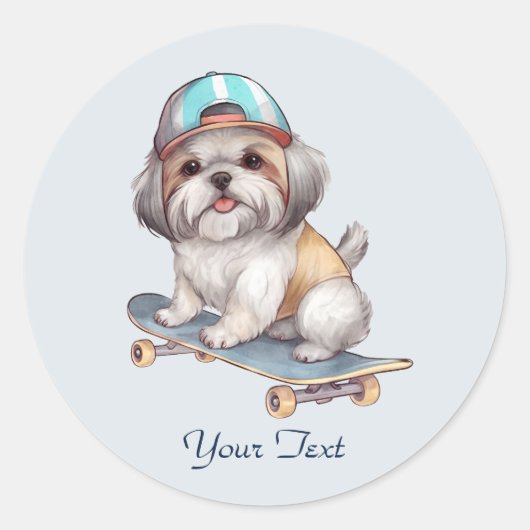 Watercolor Shih Tzu Sticker (Vorderseite)