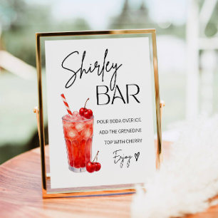 Watercolor-Shirley-Temple-Bar-Schild Poster