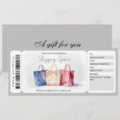 Watercolor Shopping Spree Voucher Einladung (Vorne/Hinten)