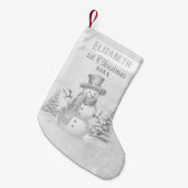 Watercolor Showman Baby's 1. Weihnachtssilber Kleiner Weihnachtsstrumpf (Vorderansicht (hängend))