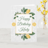 Watercolor Sicilian Lemons Happy Birthday Karte (Gelbe Blume)