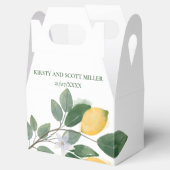 Watercolor Sicilian Lemons Wedding Vielen Dank Geschenkschachtel (Geöffnet)