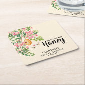 Watercolor Sie fand ihre Honig-Junggesellinnenabsc Rechteckiger Pappuntersetzer (angewinkelt)