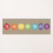 Watercolor sieben Chakras auf dem Imitat-Leinen Yogamatte (Vorderseite (Horizontal))