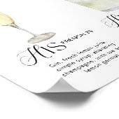 Watercolor Signature Drink Wedding Bar Sign Poster (Ecke)