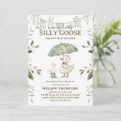 Watercolor Silly Goose Baby Shower Einladung (Stehend Vorderseite)