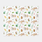 Watercolor Silly Monkeys Fleecedecke (Vorderseite (Horizontal))