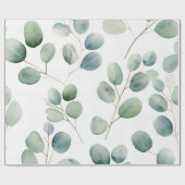 Watercolor Silver Dollar Eukalyptus Geschenkpapier (Flach)