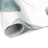 Watercolor Silver Dollar Eukalyptus Geschenkpapier (Rolleneckpunkt)