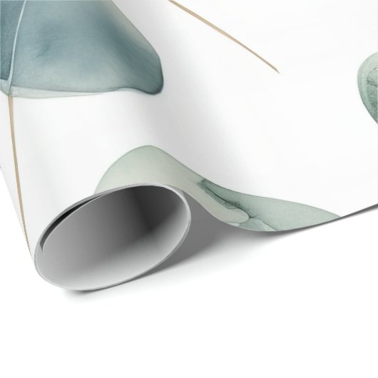 Watercolor Silver Dollar Eukalyptus Geschenkpapier (Rolleneckpunkt)