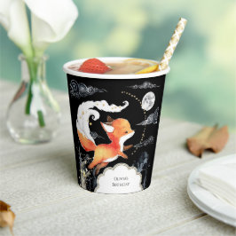 Watercolor Simple Fox Geburtstag Pappbecher