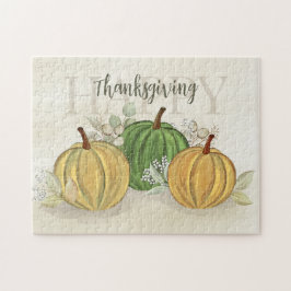 Watercolor Simple Pumpkin Gourd Happy Thanksgiving Puzzle