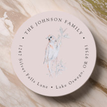 Watercolor Singing Nightingale Bird Rücksendeadres