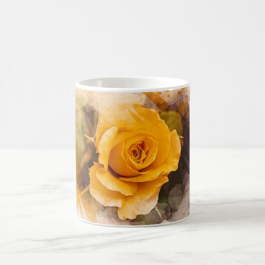 Watercolor Single Yellow Rose Kaffeetasse (Mittel)