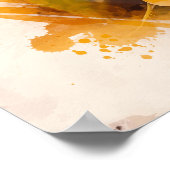 Watercolor Single Yellow Rose Poster (Ecke)