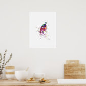 watercolor skier poster (Küche)