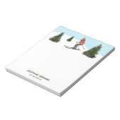 Watercolor Skier Woman In Winter Ski Instructor Notizblock (Rotiert)