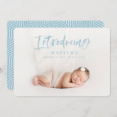 Watercolor-Skript-Foto-Geburtsankündigung Ankündigung (Vorne/Hinten)