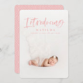 Watercolor-Skript-Foto-Geburtsankündigung Ankündigung (Vorne/Hinten)